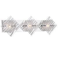 LED WANDLEUCHTE Carat Chrom Silber - Silberfarben, Glas (17/7.8/55cm) - Globo Lighting