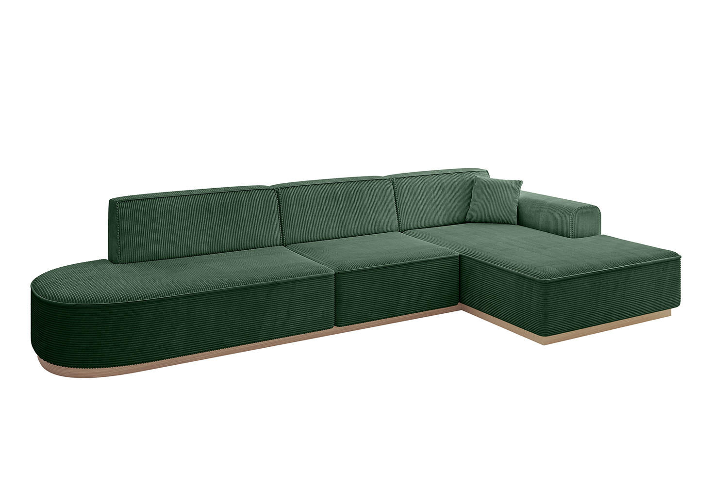 ECKSOFA Ottomane Rechts IREA-L2 - 327x165x80 cm Grün - Currygelb, Holzwerkstoff/Textil (327/165cm) - ALTDECOR
