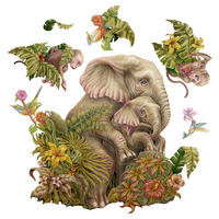 WANDAUFKLEBER 100x125cm - Tropische Blätter - Multicolor, Kunststoff (100/125/0.1cm) - Wallfluent