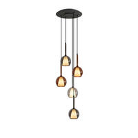 GALERIELEUCHTE Belluna 5-flammig Mehrfarbig Ø 14cm - Multicolor, Glas (14/14/35cm) - s.luce