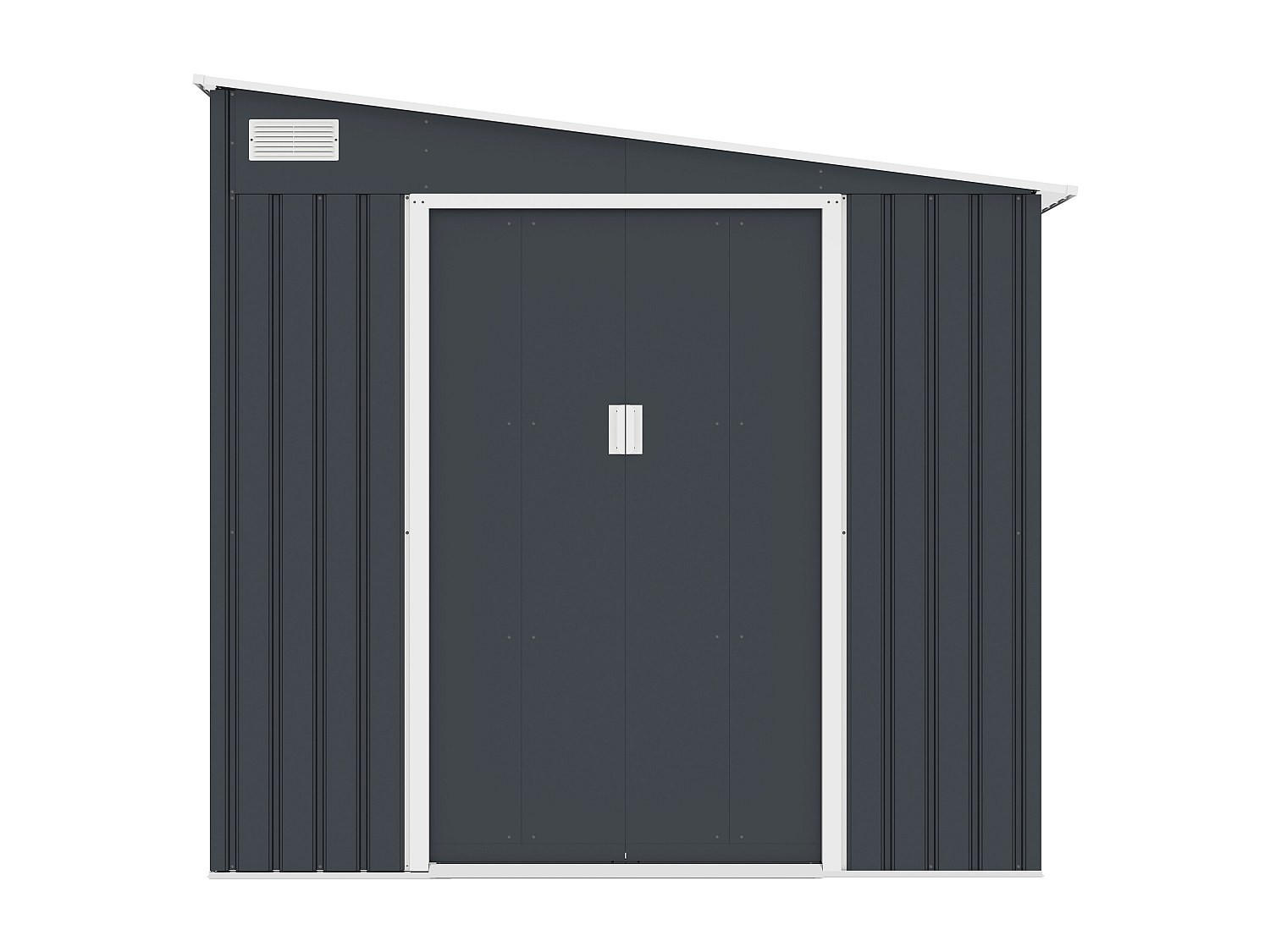 SCHREBERGARTENHAUS - 203 cm x 245 cm - metall - anthrazitgrau Daustin - Anthrazit, Metall (203/193/245cm) - Vente-Unique