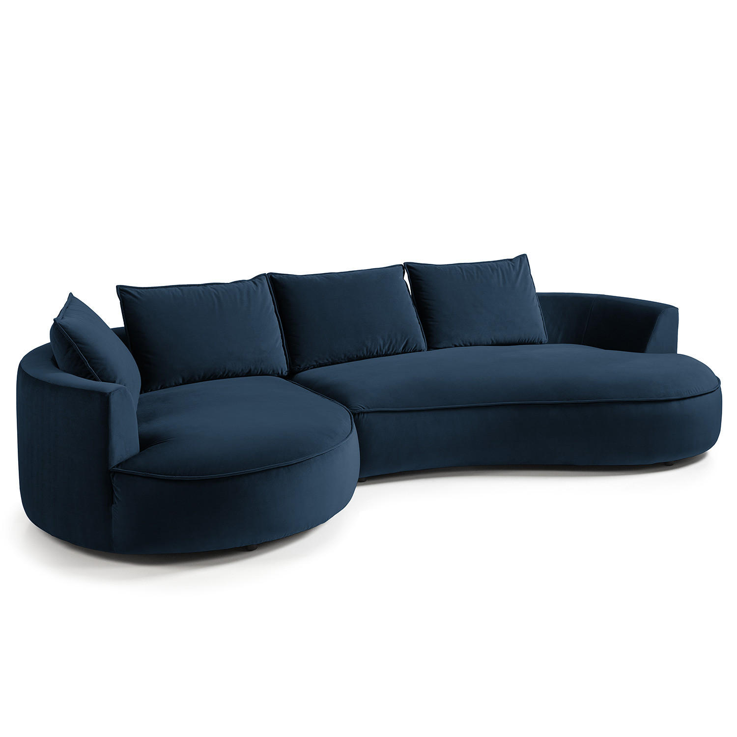 BIGSOFA - Dunkelblau, Naturmaterialien/Kunststoff (322/82/154cm) - home24