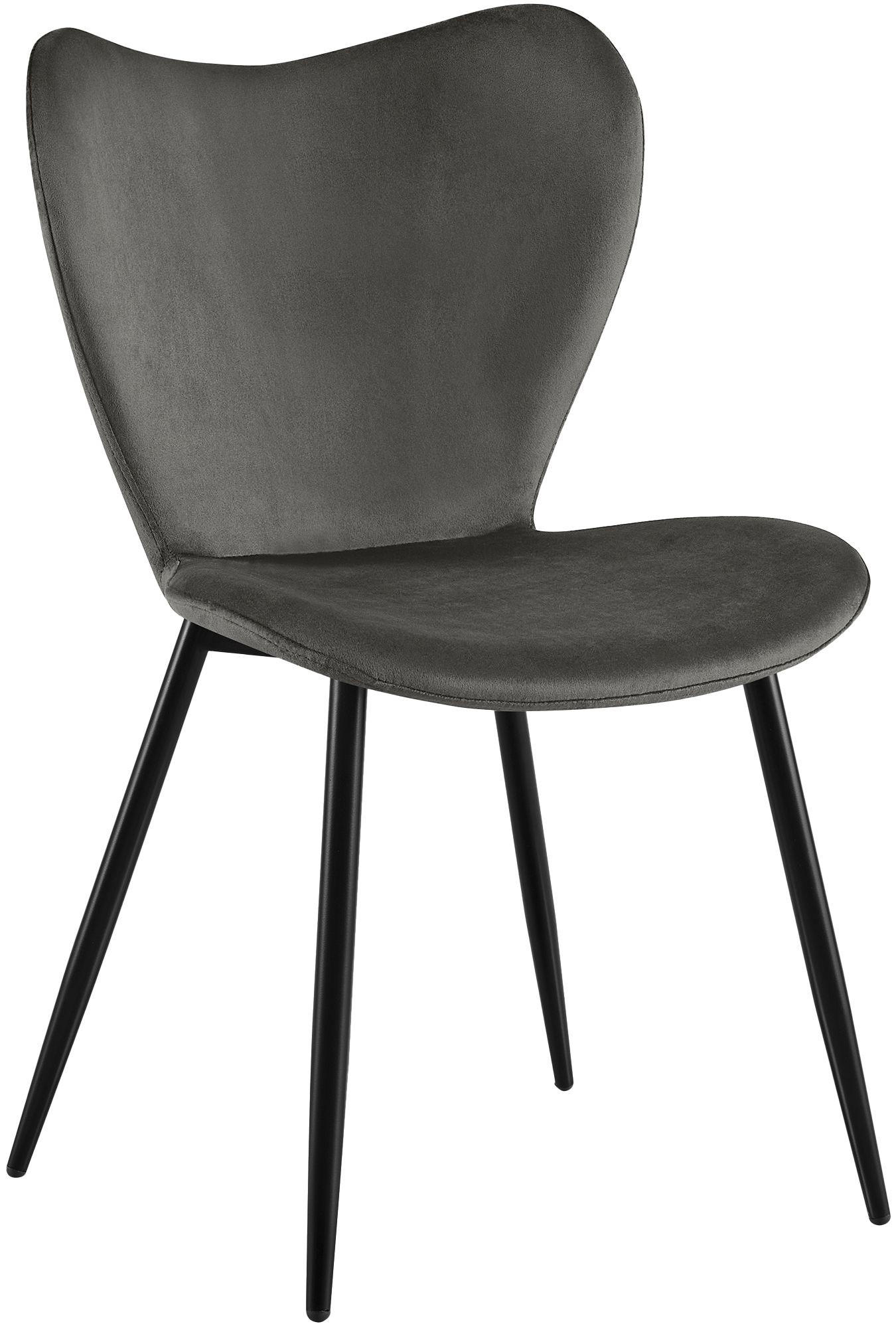 ESSZIMMERSTUHL Samt Anthrazit - Anthrazit/Schwarz, Textil/Metall (50/80/58cm) - CLP