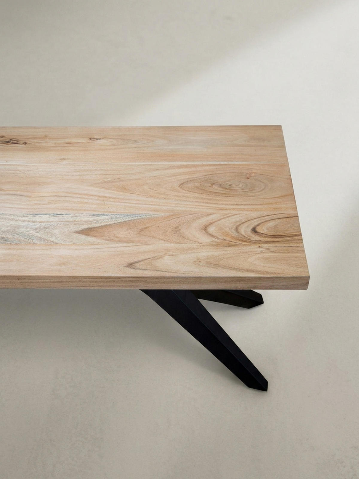 ESSZIMMERBANK Massivholz Metall Loft-Stil, Akazie 120x45x45 cm - Schwarz/Braun, Holz/Metall (120/45/45cm) - KADIMA DESIGN