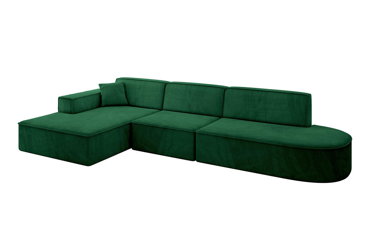 ECKSOFA Ottomane Links IREA-L2-v4 - 328x171x79 cm Grün - Grün, Holzwerkstoff/Textil (328/171cm) - ALTDECOR