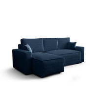 ECKSOFA L AMBRO Poso 05 Links mit Schlaffunktion - Blau, Textil (232/143cm) - Bedante