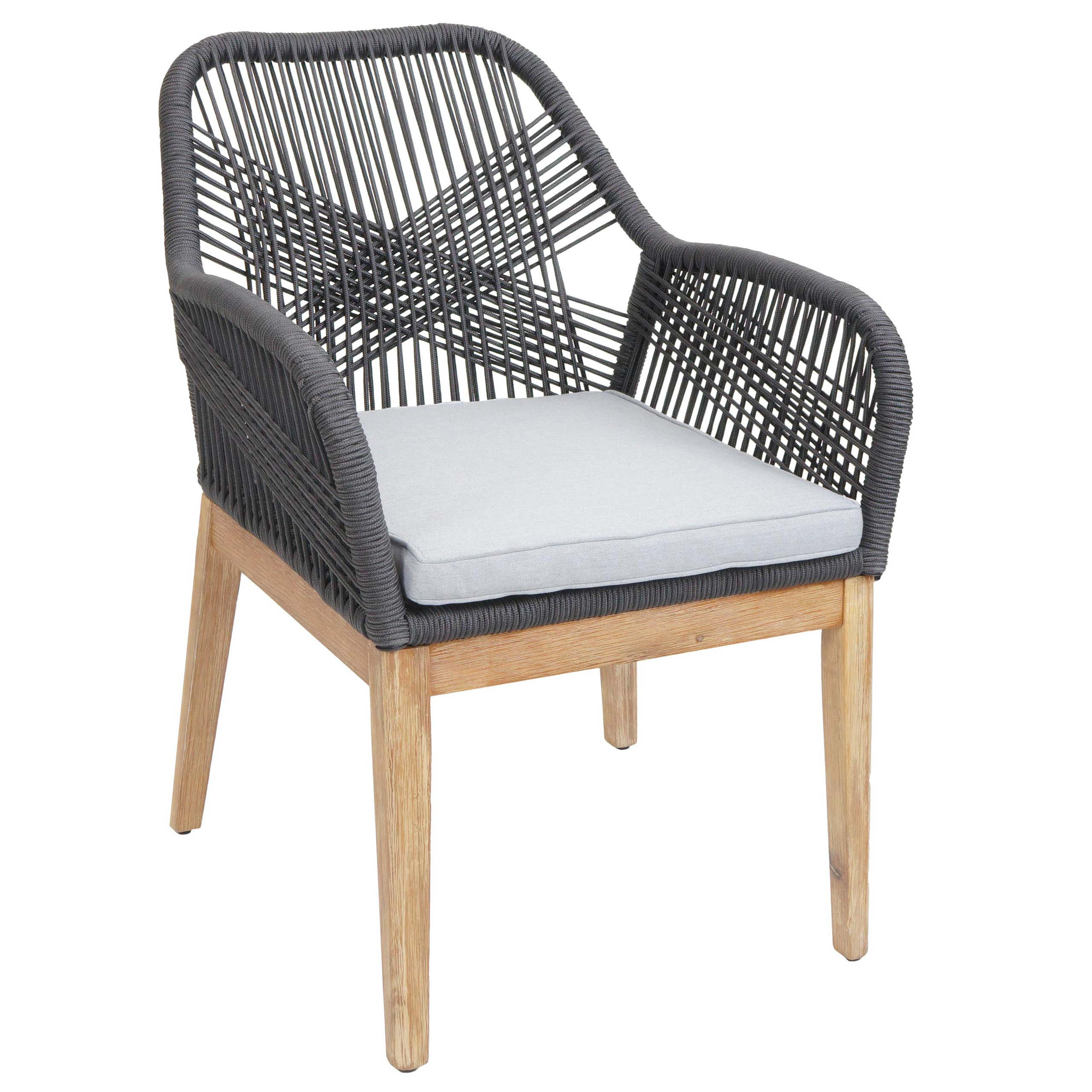 GARTENSTUHL H56B Grau, Hellgrau - Hellgrau/Grau, Holz (58/85/59cm) - MCW