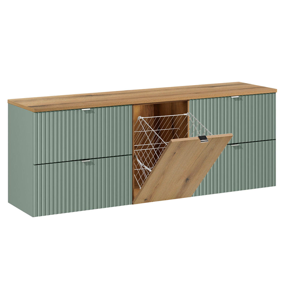 WASCHTISCHUNTERSCHRANK 160.4cm Jade Grün - Grün, Holzwerkstoff (160.4/59.5/40cm) - Petits-meubles