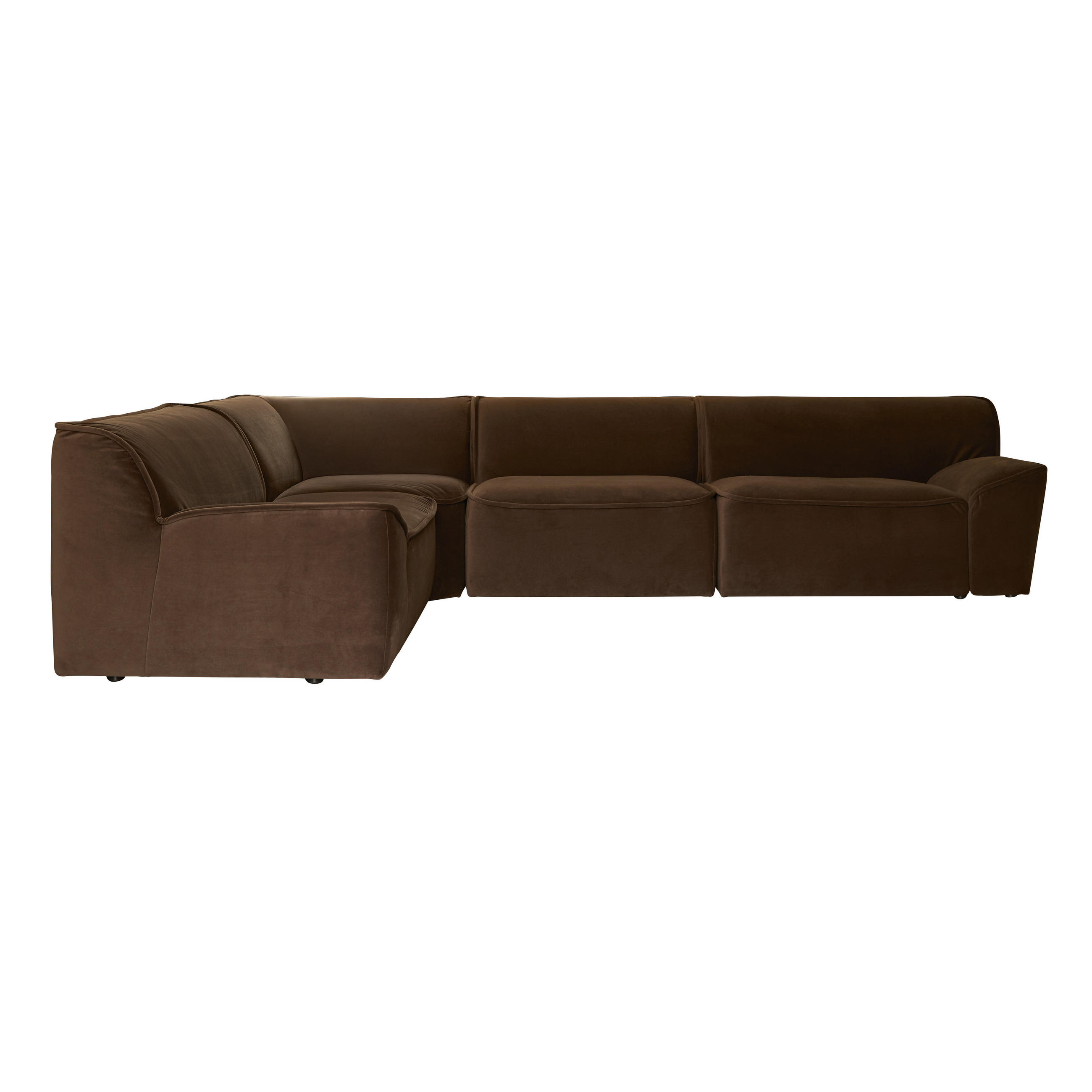 SOFA Quinto Braun aus Stoff - Braun, Textil (315/73/225cm) - Tikamoon
