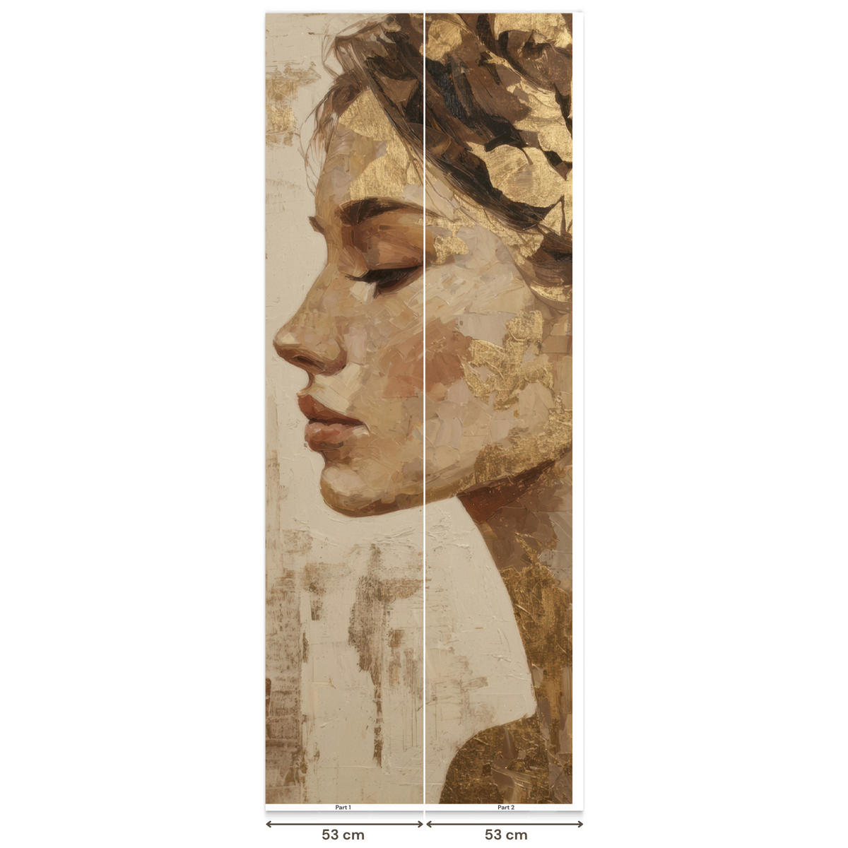 TAPETE - Frau - Gold - Abstrakt - Textur - 100x260 cm - Goldfarben, Papier (100/260cm) - OnlyWow