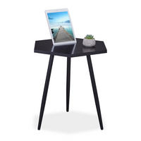 BEISTELLTISCH - Schwarz, Holzwerkstoff/Metall (43.5/50/50cm) - Relaxdays