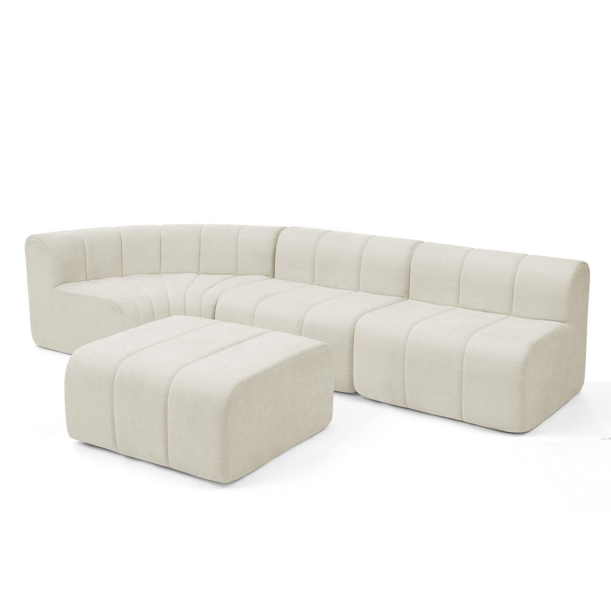 ECKSOFA DE-34633 4-Sitzer modular Beige - Beige, Textil (189/283cm) - ComfortXL