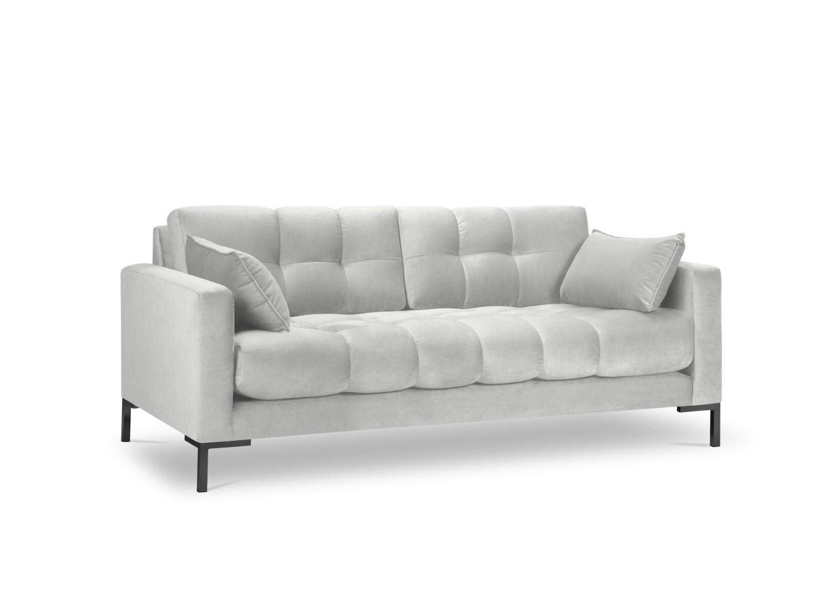 SOFA Mamaia aus Samt silber 3 Sitzplätze - Silberfarben, Textil (92/75/177cm) - Micadoni