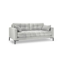 SOFA Mamaia aus Samt silber 2 Sitzplätze - Silberfarben, Textil (92/75/152cm) - Micadoni