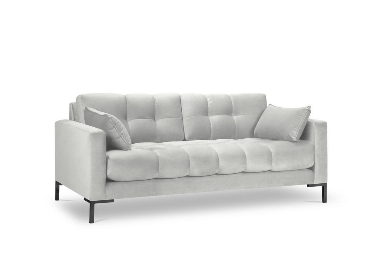 SOFA Mamaia aus Samt silber 2 Sitzplätze - Silberfarben, Textil (92/75/152cm) - Micadoni