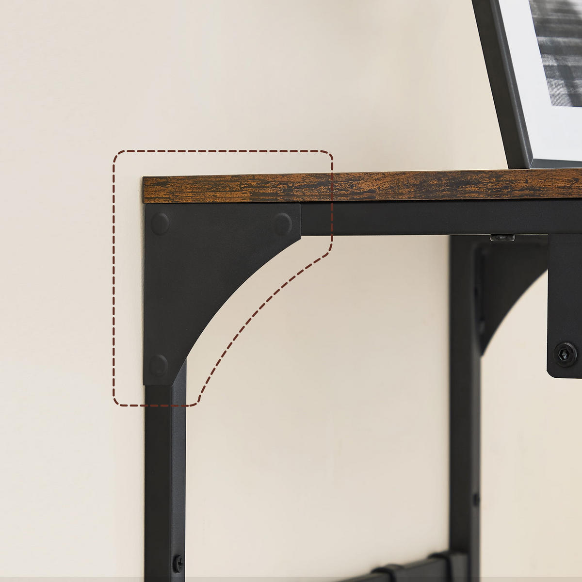 WANDHALTER mit 40 cm langen bügeln, braun/schwarz - Braun, Holzwerkstoff/Metall (40/24/24cm)