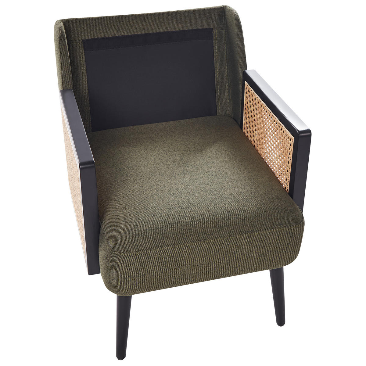 SESSEL Polsterbezug Dunkelgrün Orum - Hellbraun/Schwarz, Textil (65/80/78cm) - Beliani