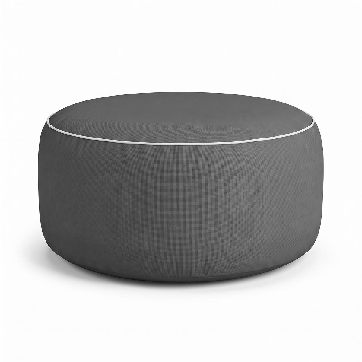 SITZKISSEN Outdoor aufblasbar Ø54x26 cm Anthrazit - Anthrazit, Textil (54/26/54cm) - Arsvita