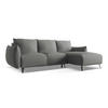 ECKSOFA mit Schlaffunktion Chenille Stoff Grau - Schieferfarben/Schwarz, Textil/Metall (242/162cm) - LaMiaSofa