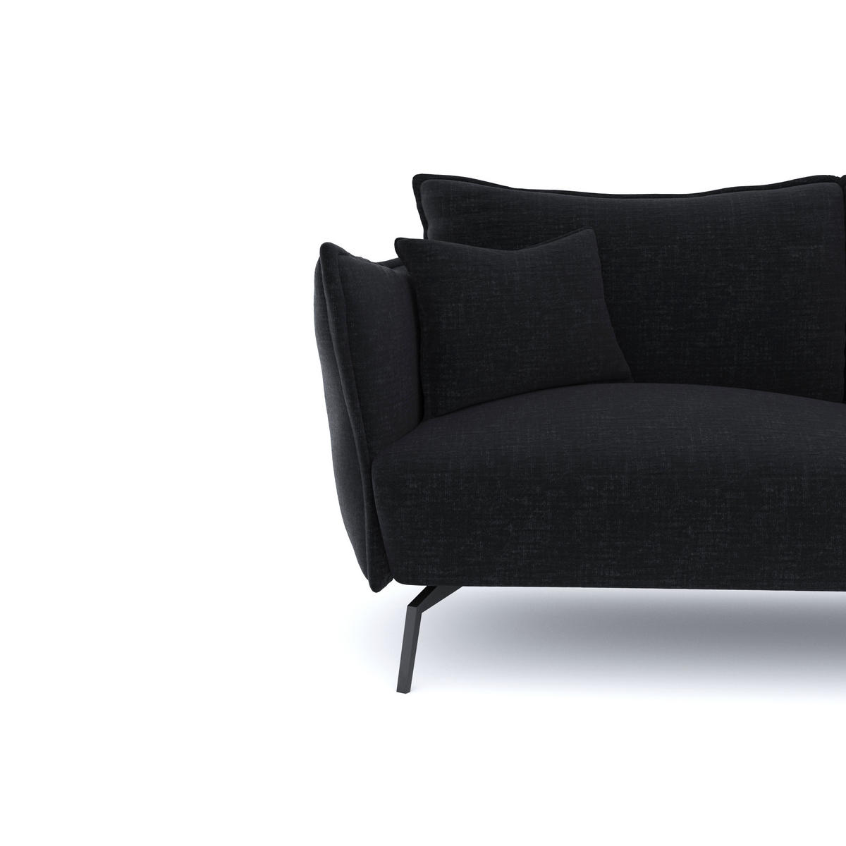SCHLAFSOFA GERADE Texturierter Samt Anthrazit 180cm - Dunkelgrau/Anthrazit, Textil (180/90/105cm) - Sia Home