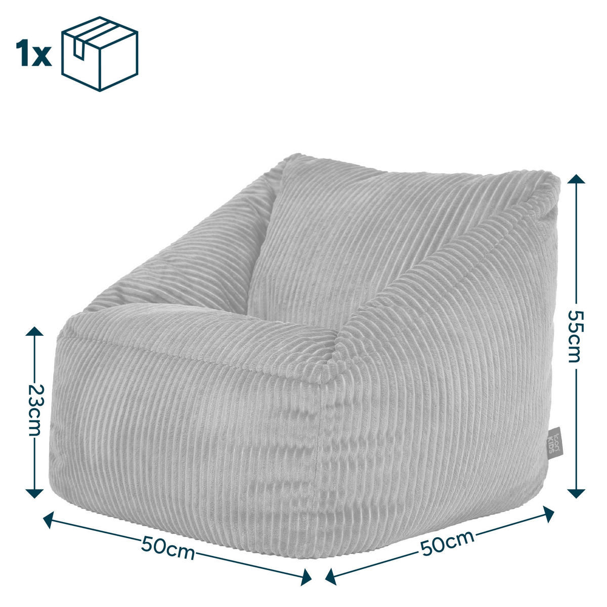 SITZSACK Sessel Flauschig für Kinder - Blau, Textil (55/44/55cm) - icon