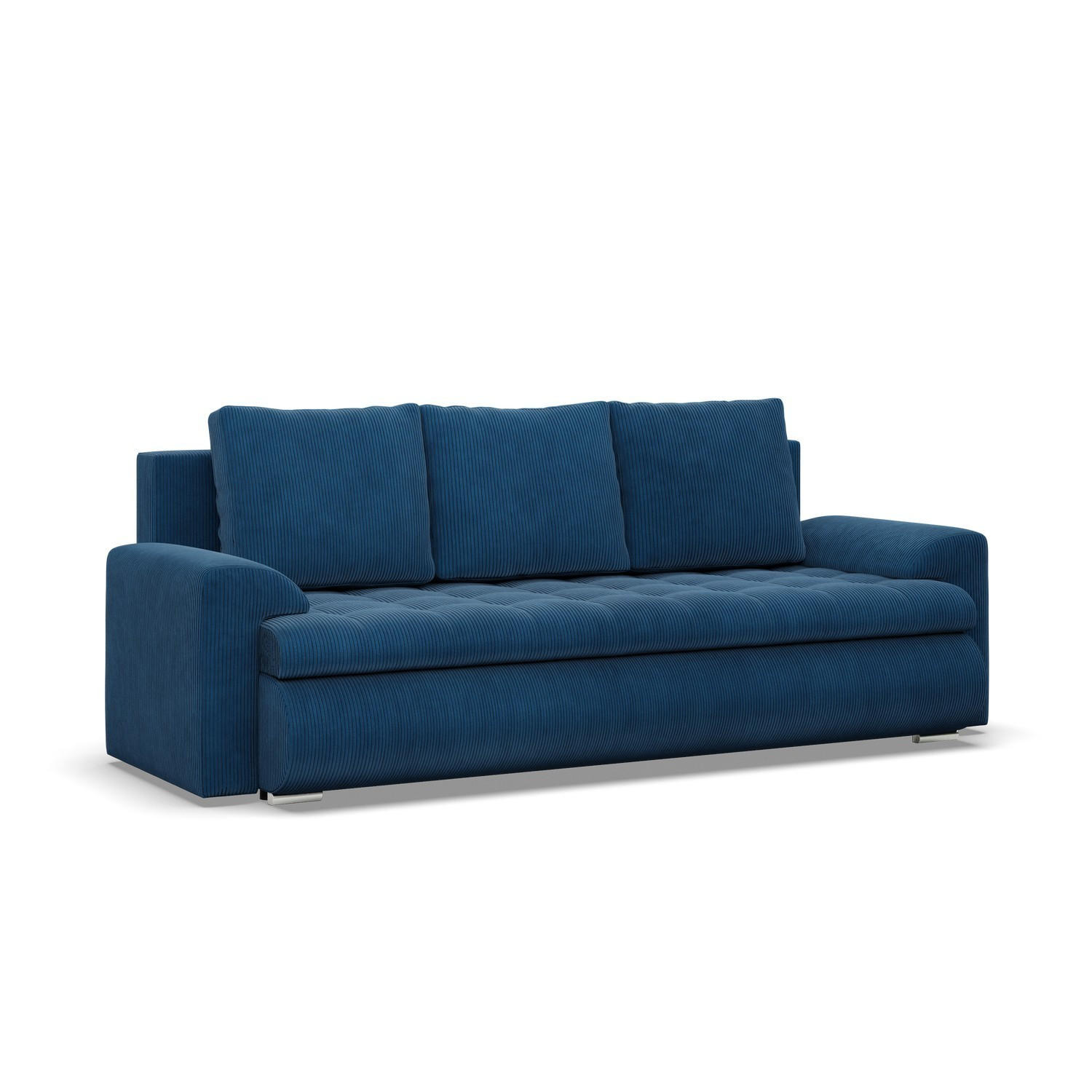 SOFA 3-SITZER MIT SCHLAFFUNKTION FORESTA, Cord - Dunkelblau - Dunkelblau, Textil (222/92/96cm)