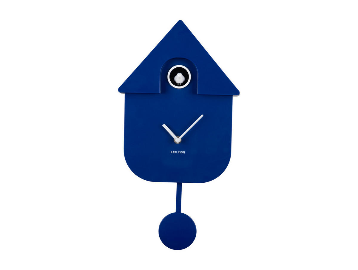 WANDUHR Modern Cuckoo Blau 8.5/21.5/41 cm - Dunkelblau, Kunststoff (21.5/41/8.5cm) - Karlsson