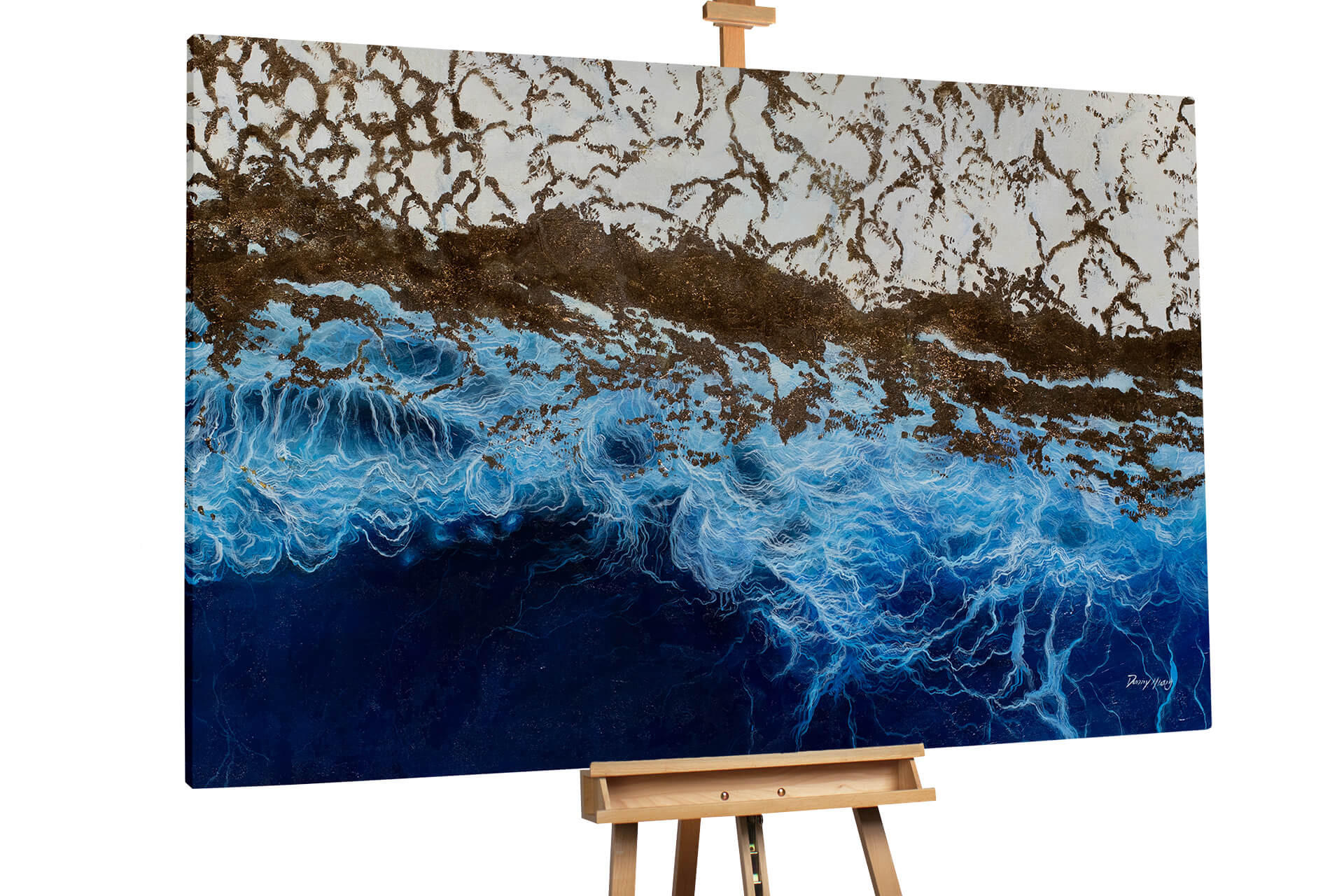 XXL ÖLGEMÄLDE 180/120 cm - Blau/Grau, Textil (180/120cm) - KUNSTLOFT
