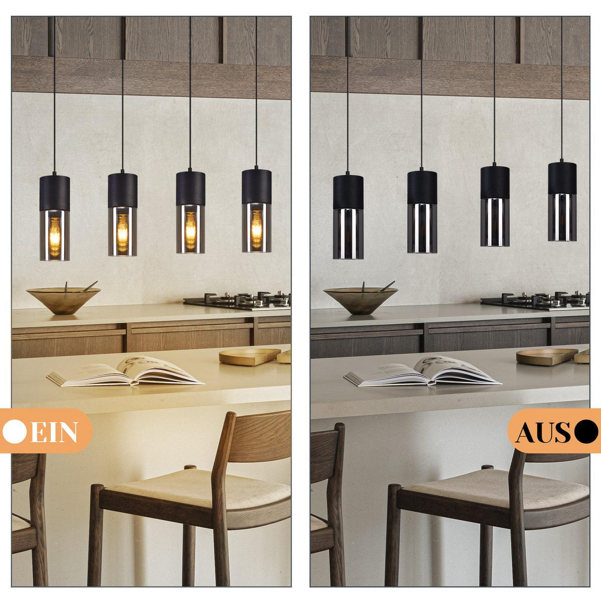 HÄNGELEUCHTE Kaelq 9/148/75 cm - Schwarz, Metall (75/9/148cm) - ZMH