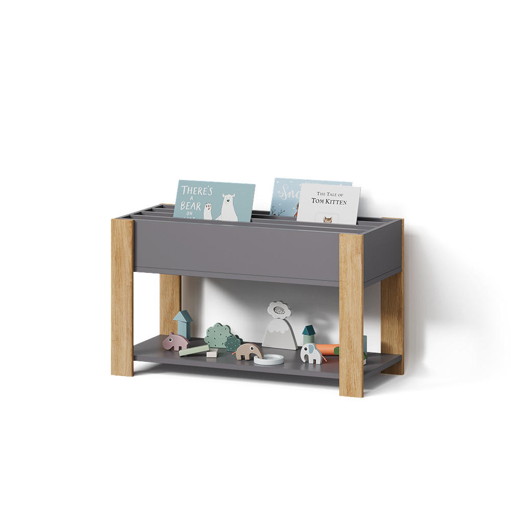 KINDERREGAL Mailo Grau/Artisan 80 x 46 cm - Eiche Artisan/Grau, Holzwerkstoff (80/46/40cm) - Livinity®