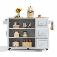 KÜCHENINSEL 137/43(76)/92 cm grau mit klappbarer Arbeitsplatte - Grau, Holzwerkstoff (137/92/76cm) - OKWISH