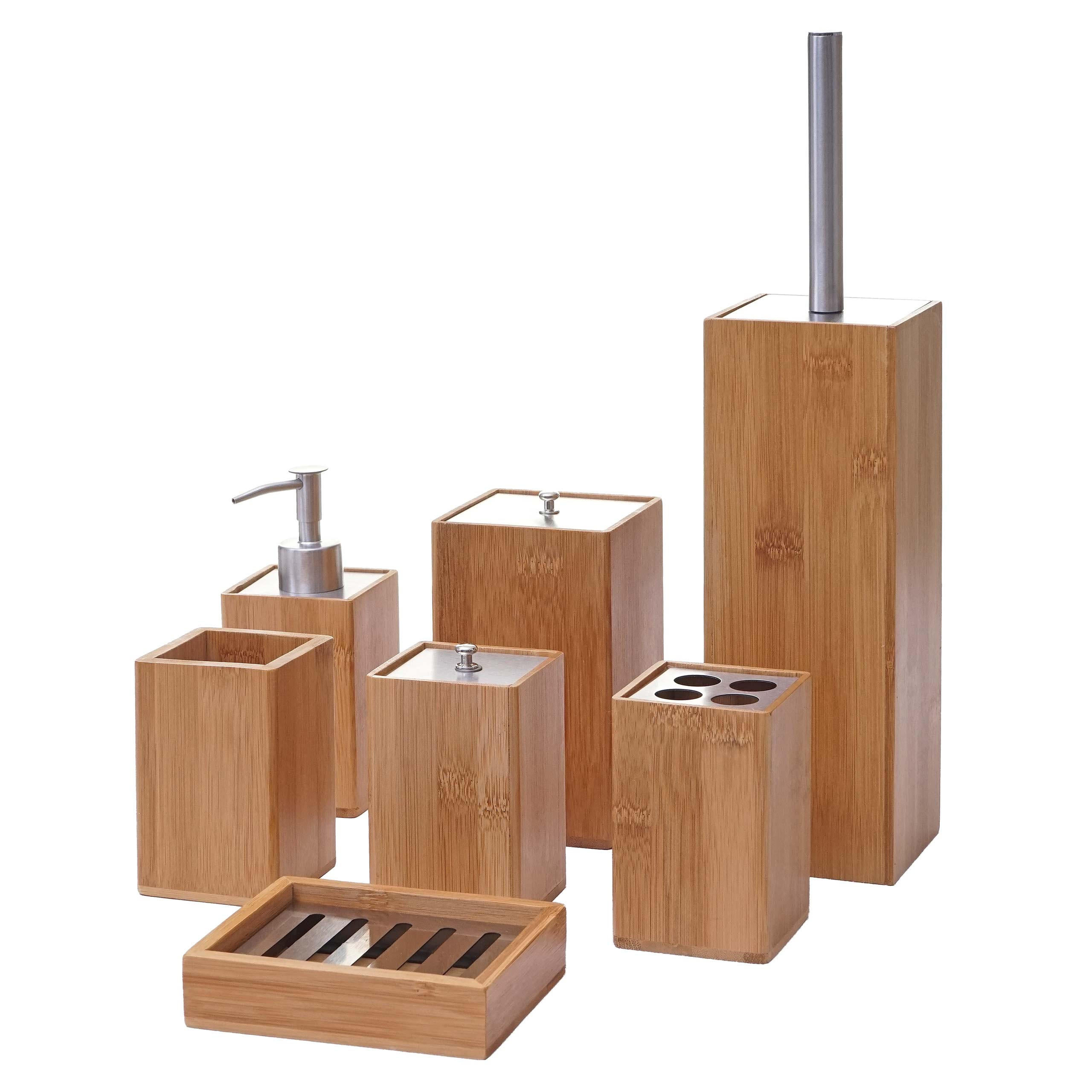 BADSET Braun 7er-Set - Braun, Holz (13/38/10cm) - MCW