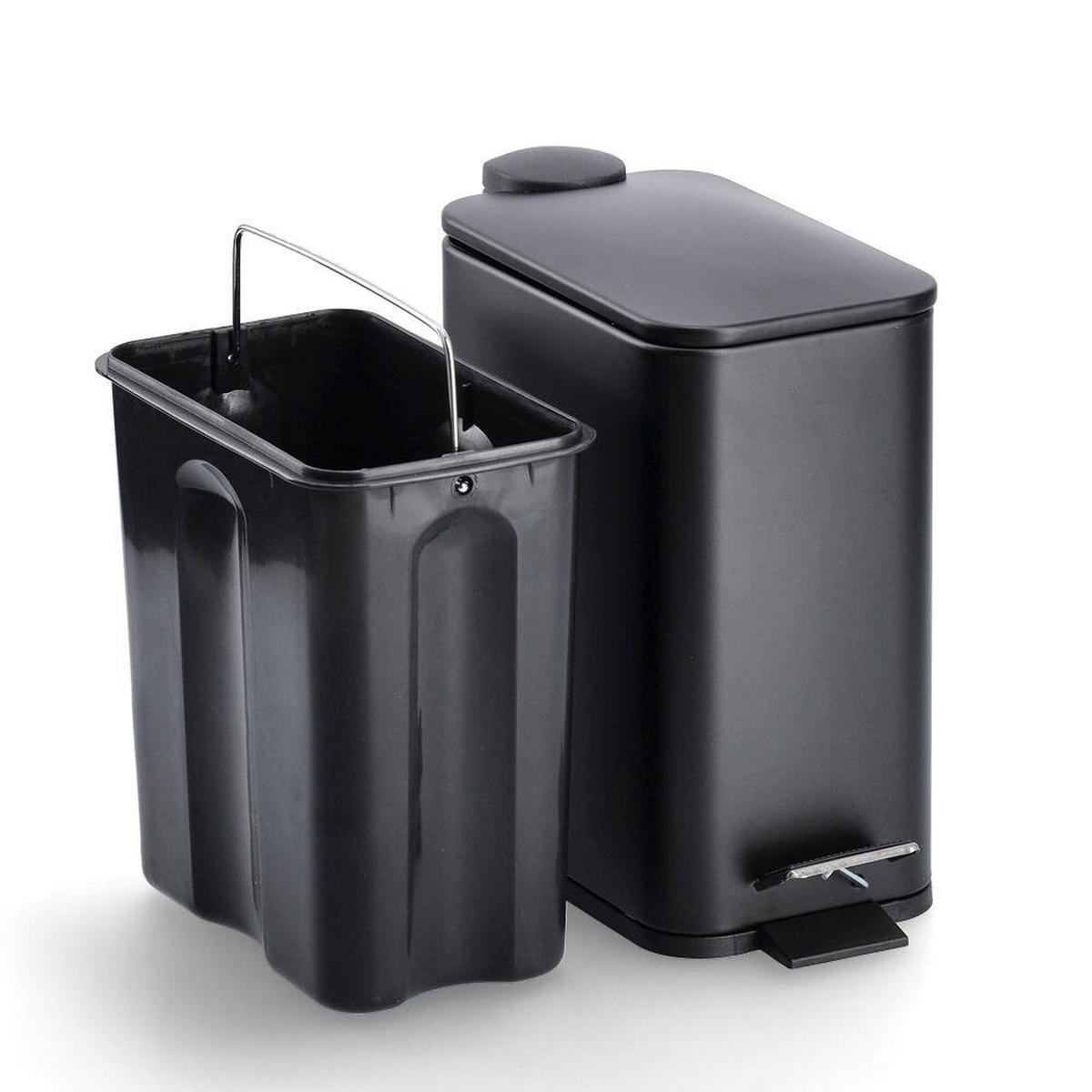 MÜLLEIMER 5 Liter - Schwarz, Metall (14/29/28.3cm)