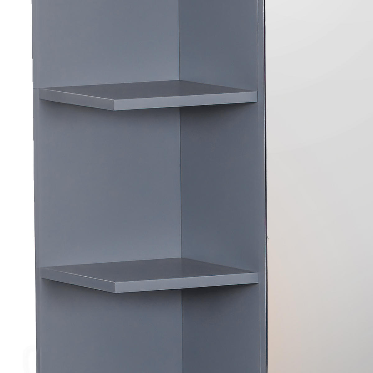 ZRKADLOVÁ skriňa - sivá, kompozitné drevo/sklo (62/64/21cm) - Relaxdays