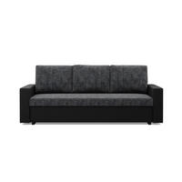 SOFA 3-SITZER MIT SCHLAFFUNKTION LUNA, Schwarz + Schwarz - Schwarz, Textil (220/92/92cm)