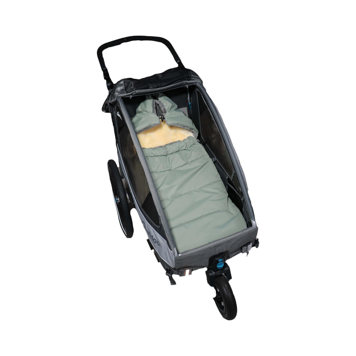 KINDERWAGENFUSSSACK Sheep mit Lammfelleinlage, salbei green - Grün, Textil (45/100cm) - Kaiserbaby