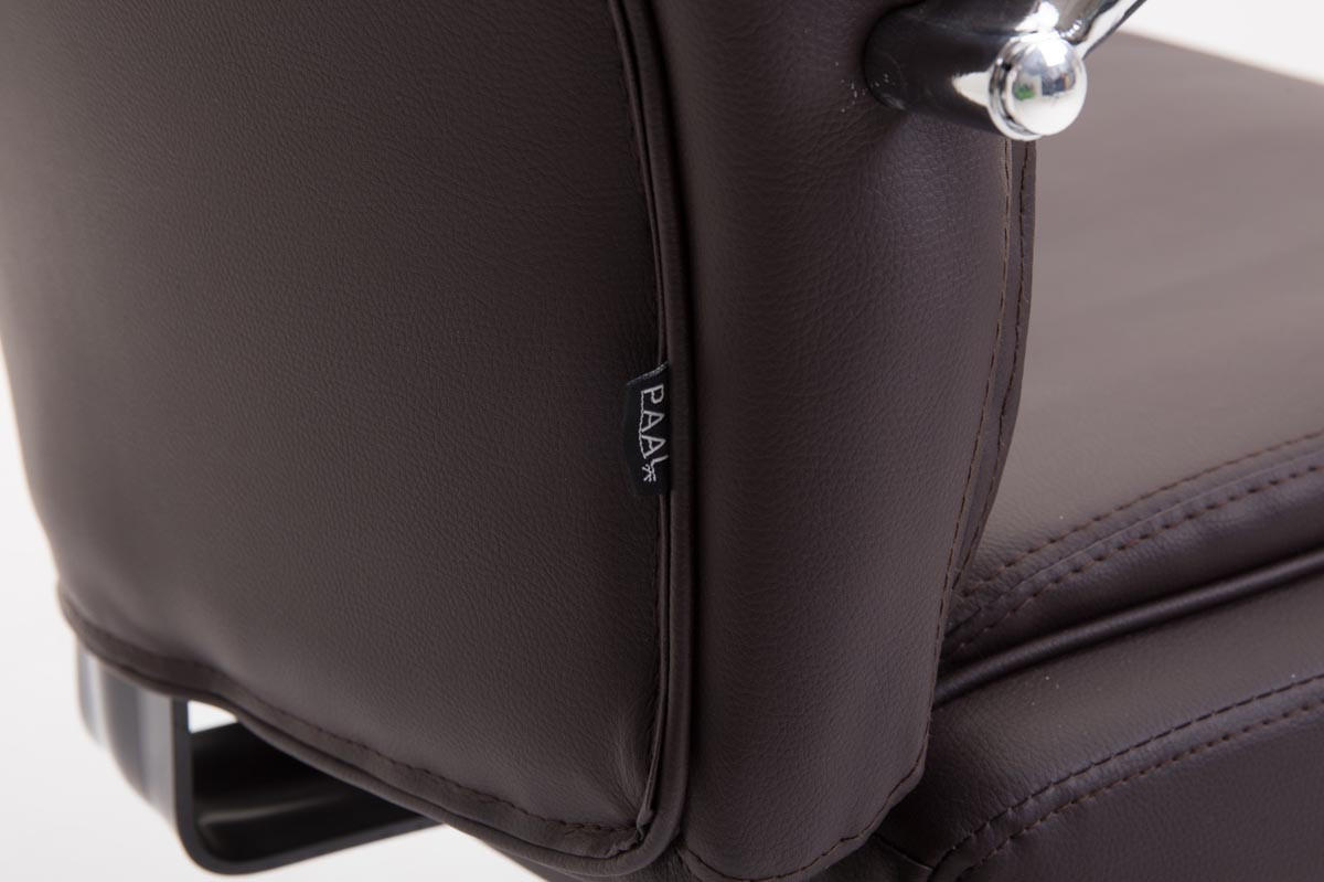 CHEFSESSEL Lederlook braun - Chromfarben/Braun, Textil/Metall (65/115/73cm) - CLP