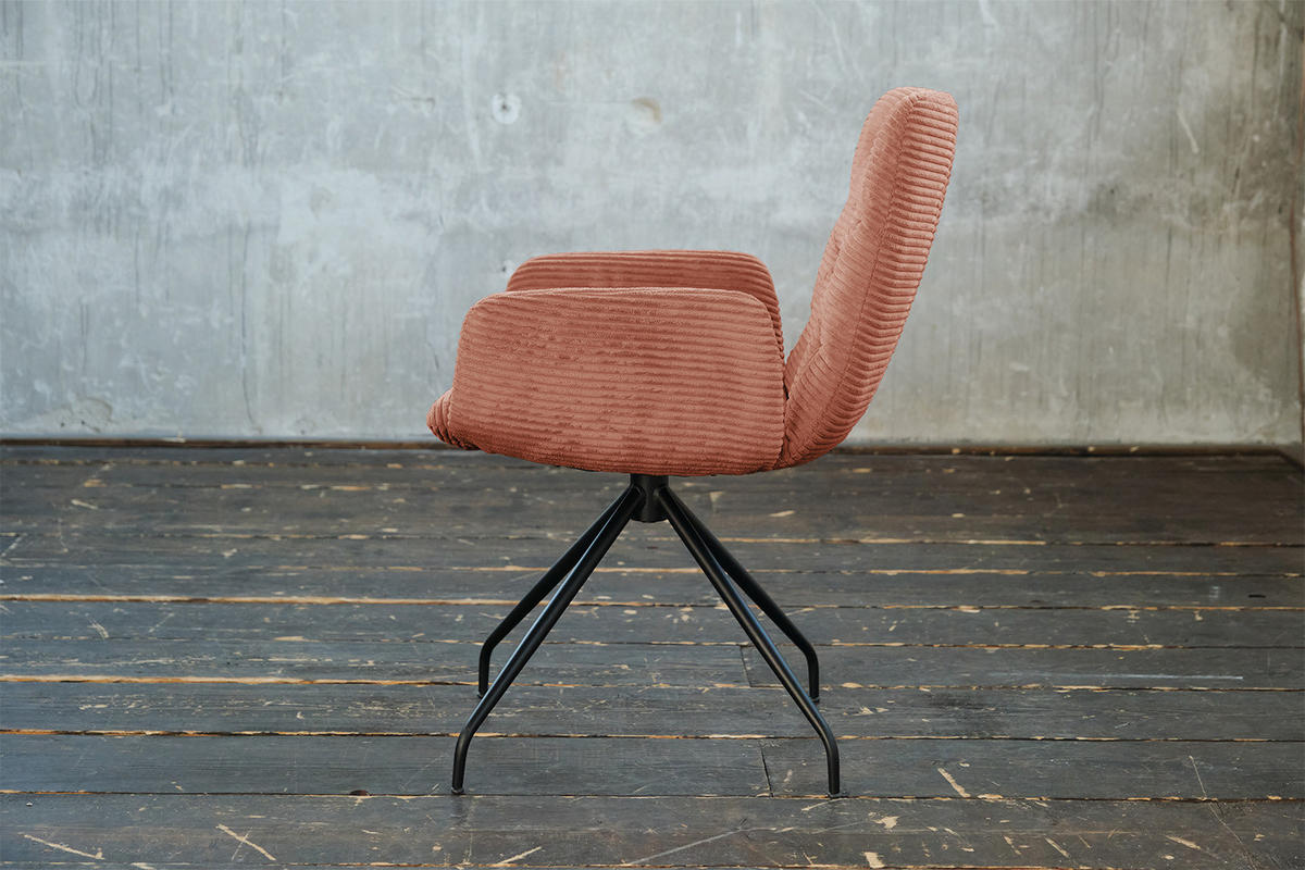 DREHSTUHL NEW CHARME Braun Cord - Dunkelbraun/Braun, Textil (59/87/66cm) - KAWOLA