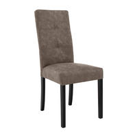 STUHL Solis mit schwarzen Holzbeinen, Polsterstuhl, Braun - Schwarz/Braun, Holz (45/100/42cm) - Beautysofa