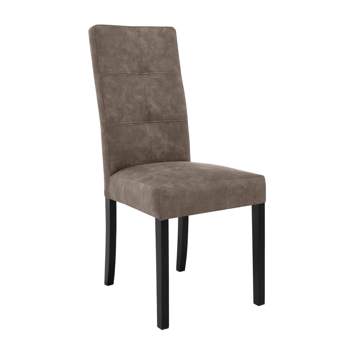 STUHL Solis mit schwarzen Holzbeinen, Polsterstuhl, Braun - Schwarz/Braun, Holz (45/100/42cm) - Beautysofa