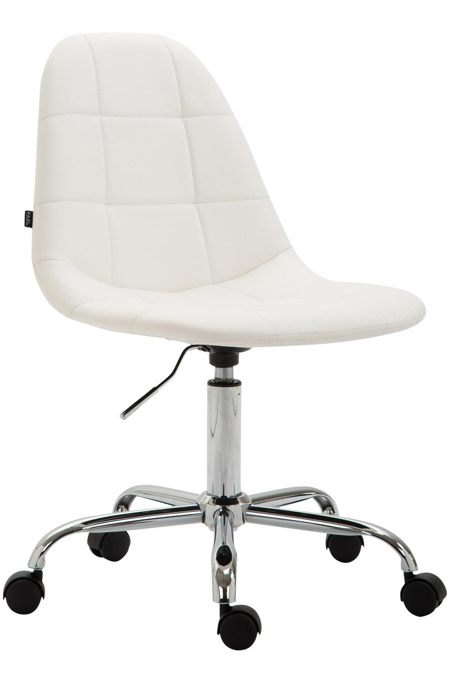 BÜROSTUHL Rhein, Kunstleder Weiß - Weiß, Textil/Metall (47/89/56cm) - TPFLiving