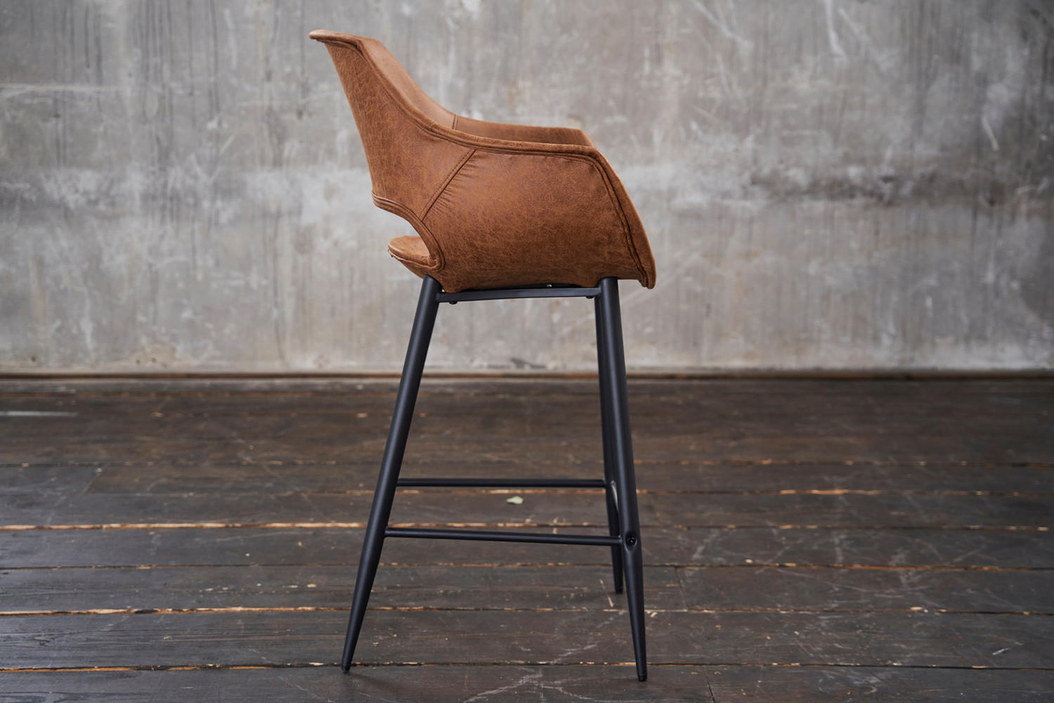 BARHOCKER ZAJA Braun Microfaser - Braun, Textil (57/114/59cm) - KAWOLA