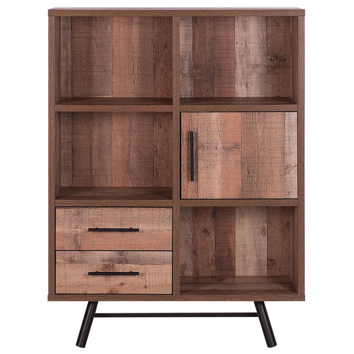 REGAL 4 Fächer Atlanta - Hellbraun, Holzwerkstoff (97/131/36cm) - Beliani