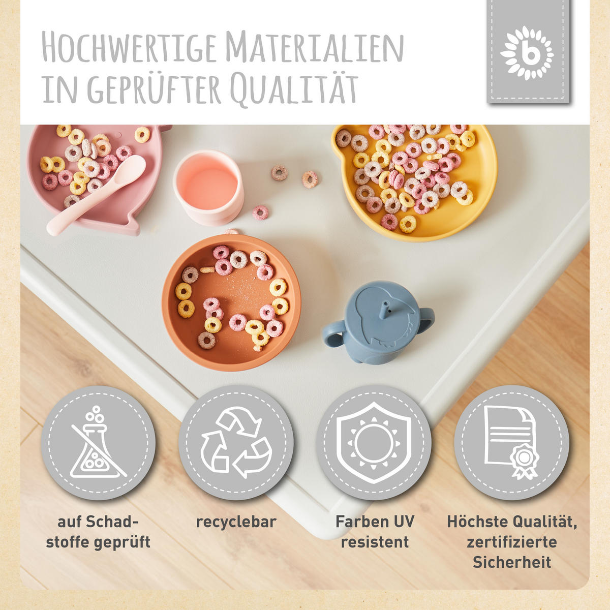 KINDERTISCH mit 2 Stühlen für innen - Grau, Kunststoff (62/52/62cm) - Bieco Spielwaren