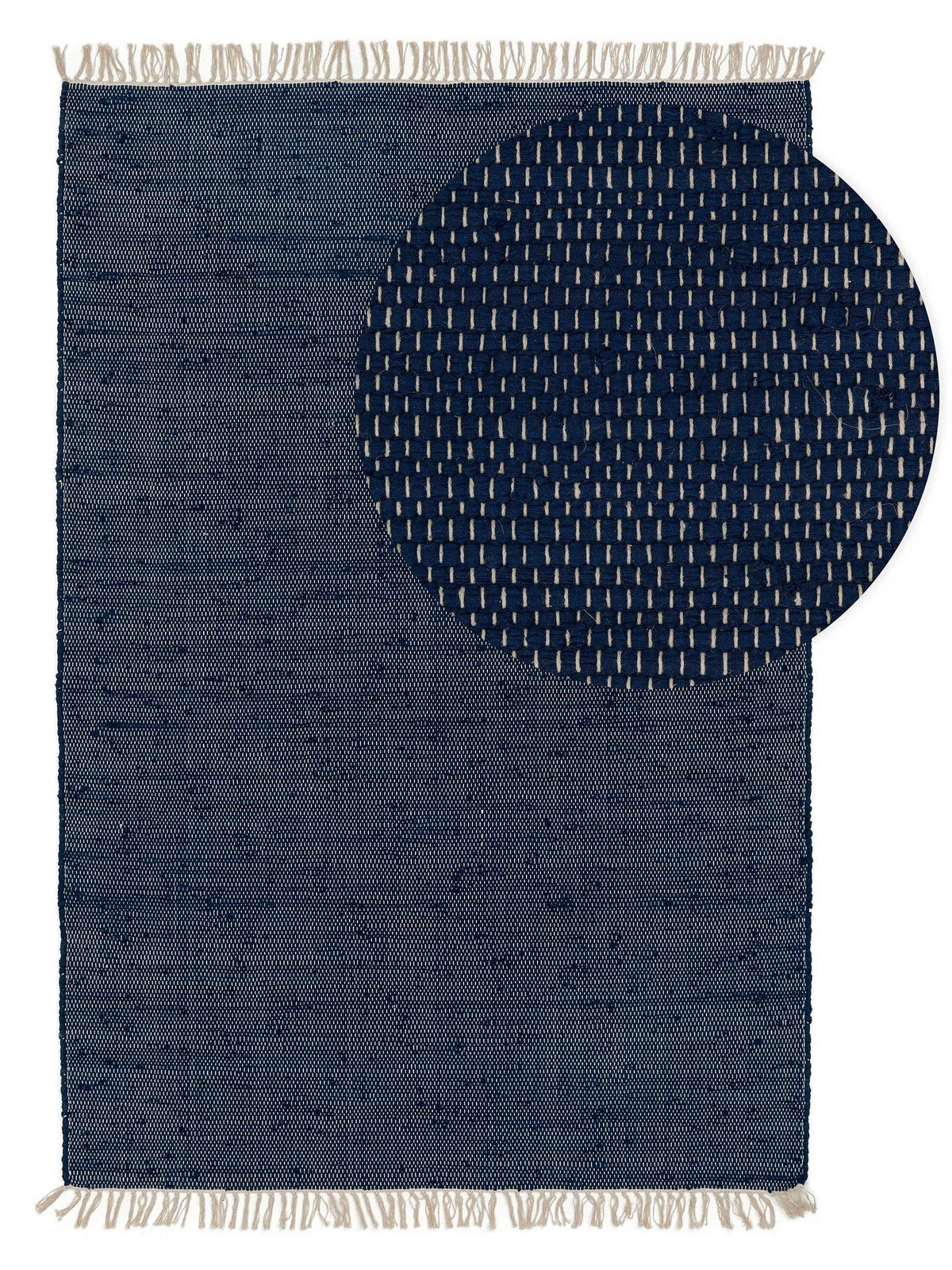 TEPPICH aus recyceltem Material Tom Dunkelblau 160x230 cm - Dunkelblau, Textil (160/230cm) - benuta Pop