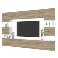 WOHNWAND Milano 3, Sonoma Eiche Matt, 300 cm, Grifflos - Sonoma Eiche, Holz (300/60/36cm) - B BELINI GROUP