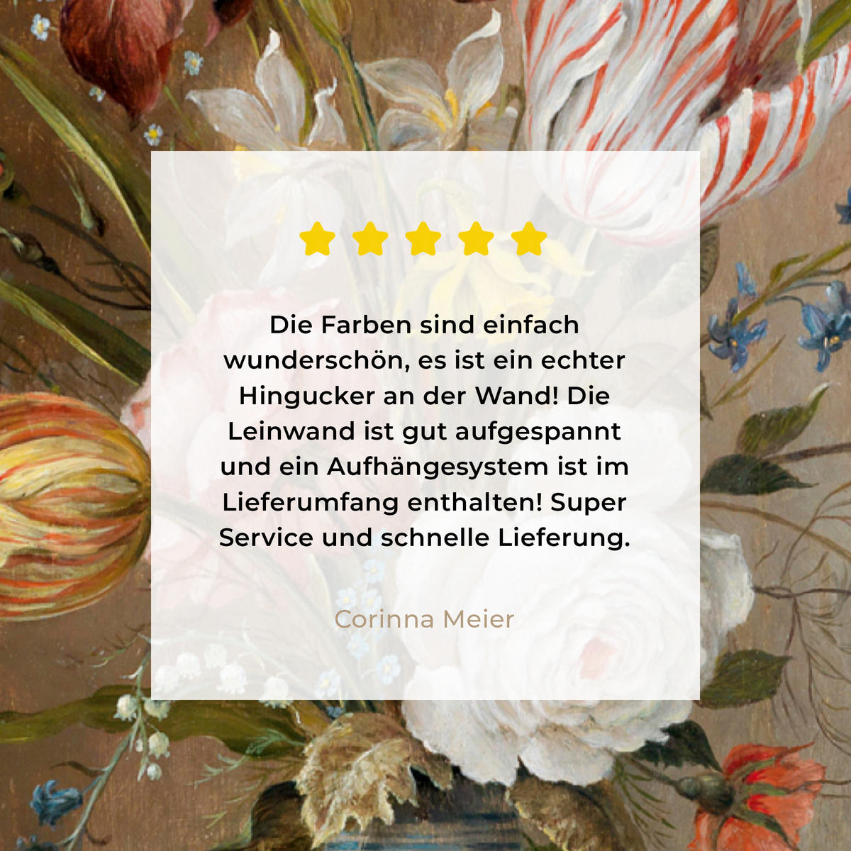 LEINWANDBILD Alte Meister - Blumen - Balthasar van der Ast 90x140 cm - Hellbraun, Textil (90/140cm) - MuchoWow