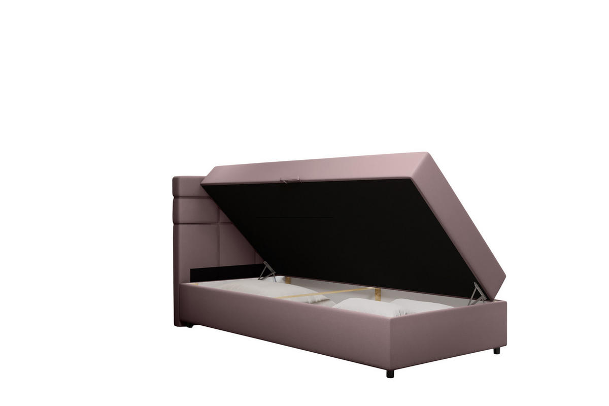 BOXBETT Reve 100 x 200 cm mit Bettkasten und Lattenrost ohne matratze - rosa - Rosa, Holz (100/206cm) - Panda Möbel