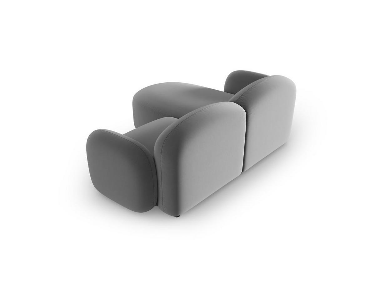 ECKSOFA rechts Blair aus Samt hellgrau 3 Sitzplätze - Hellgrau, Textil (155/194cm) - Micadoni