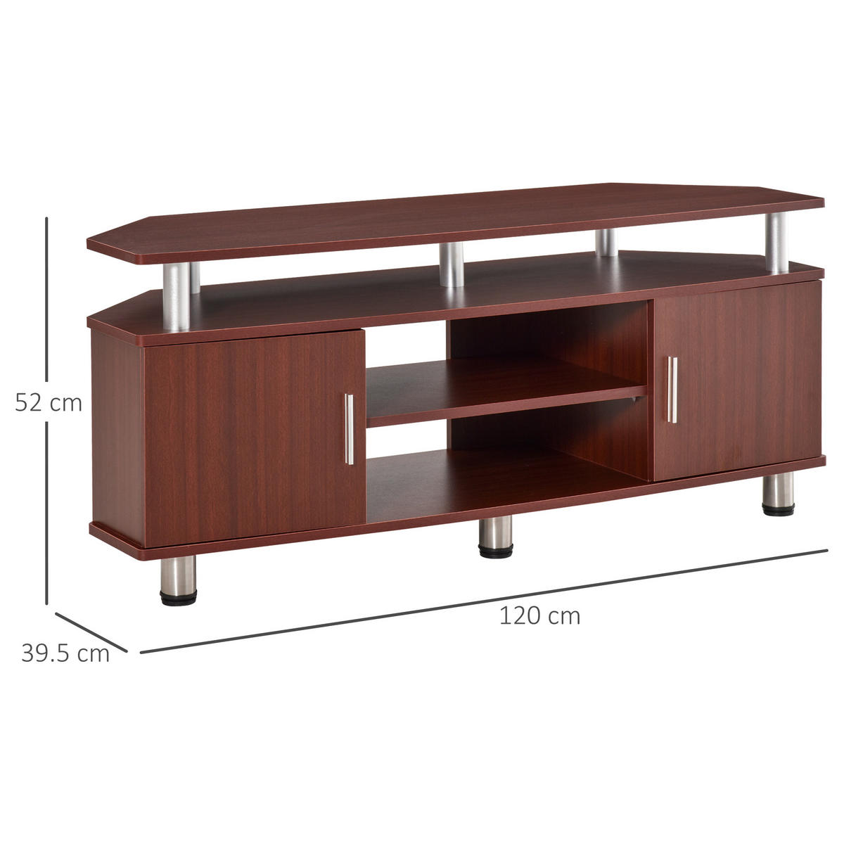 TV-MÖBEL Braun 1 Stück - Braun, Holzwerkstoff (120/52/39.5cm) - GiPP